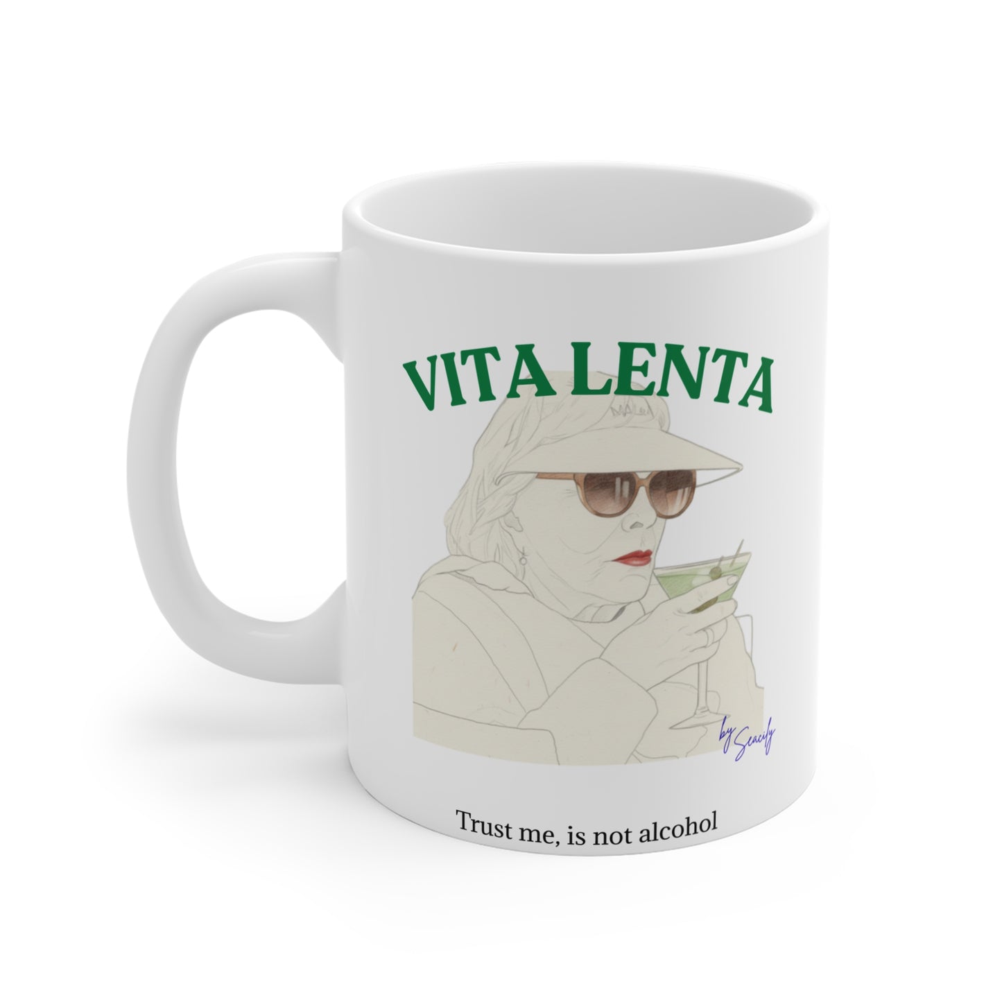Vita Lenta 11oz mug collection by Seacily, inspired by the Mediterranean lifestyle and Italian slow living