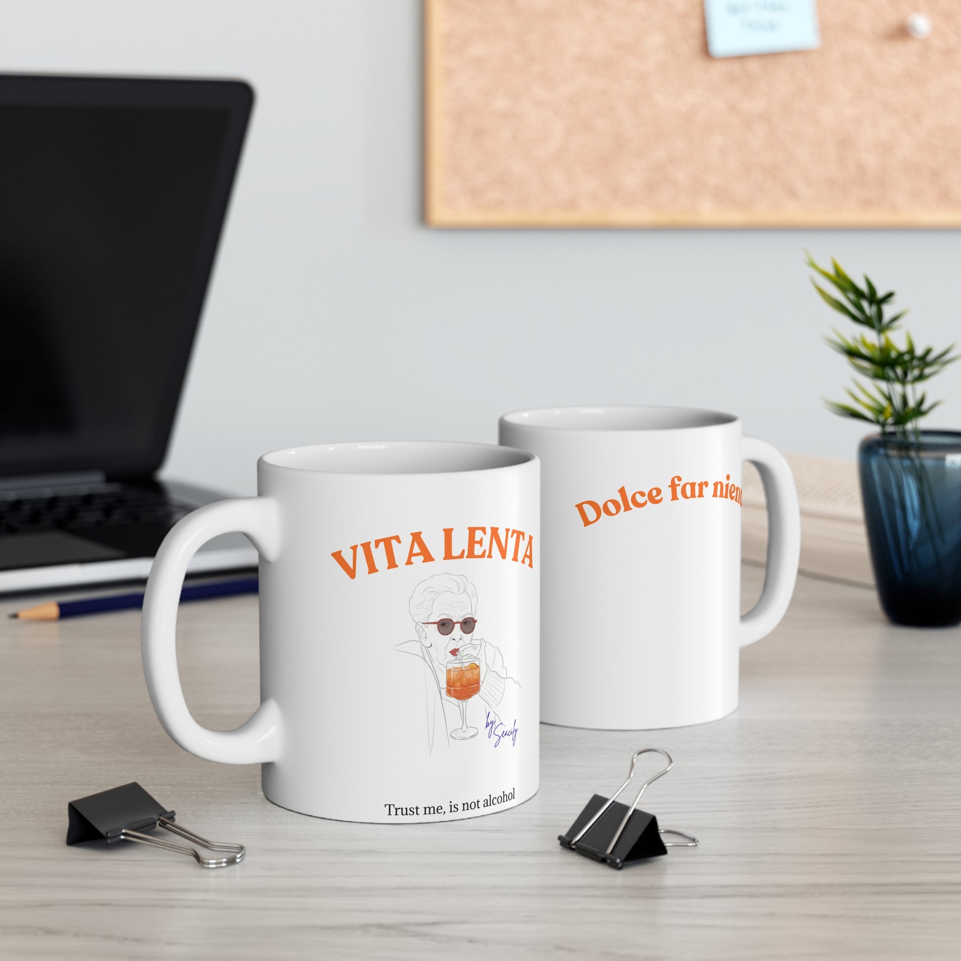 Vita Lenta 11oz mug collection by Seacily, inspired by the Mediterranean lifestyle and Italian slow living